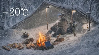 2 Days of Winter Camping in Heavy Snow . Binge Watching ASMR