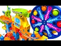 Download Lagu Marble Run ASMR Race ☆ HABA Slope \u0026 Dump Truck Excavator Ambulance Forklift Garbage Truck Tractors#1