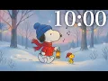 10 Minute Snoopy Winter Timer - Cozy Snowfall Ambience for Quick Focus Relaxation