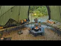 Download Lagu Forest Camping in Rain with My Dog . New Hot Tent . The Sound of Rain ASMR