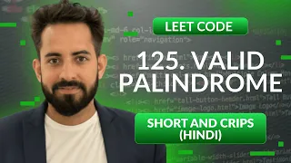Leetcode 125 Valid Palindrome Hindi Python Leetcode Optimized way
