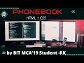 1 Phonebook Basics level project using html CSS