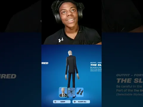 π± IShowSpeed gets SLENDERMAN SKIN FREE in FORTNITE π₯π #shorts