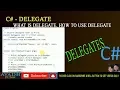 how to use Delegate using c net c tutorial avadh tutor