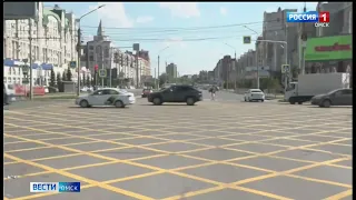 В Омске ещё на трёх перекрёстках нанесли «вафельную» разметку