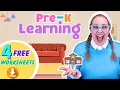 Learn With Us Free Printable Worksheets Shapes Colors Letters Numbers Pre-K Learning