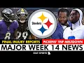 Steelers News: Lamar Jackson IN \u0026 Kyle Dugger OUT For Week 14 + George Pickens MELTS DOWN After TNF
