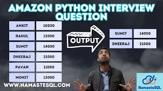 Amazon Python Interview Question for a Data Engineer L4 Position Python For Data Analytics