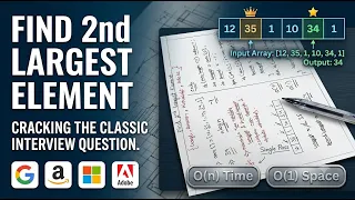 2nd Largest Element in Array Most Asked Interview Question Striver A2Z Java DSA