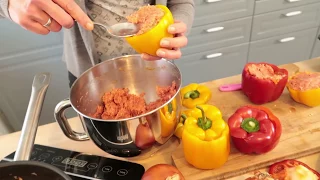 Rezept für den Miele Dialoggarer: Gefüllte Paprika mit Hackfleisch und Bulgur I Miele. 