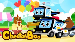 Ada Apa? Kami Akan Membantu! Mobil Polisi Meluncur!🚓💨 | Lagu Anak | #Cheetahboo