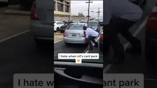 Guy Lifts Car And Puts It In The Parking Space 
