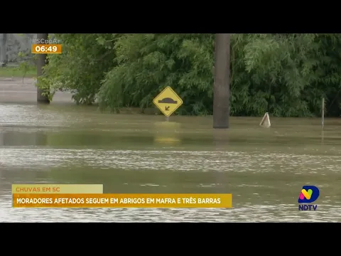 Chuvas em SC: moradores afetados seguem em abrigos em Mafra e Três Barras