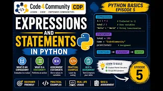 Python Basics Episode 5 Expressions Statements Code4Community CDP