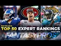 Top 50 Pre-Season Expert Consensus Rankings Average Draft Positions Fantasy Football