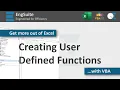 Creating User Defined Functions UDF in Excel - Getting Started with Excel VBA