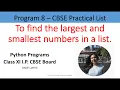 Python Programs To find Highest and Lowest number out of a list