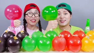Rainbow Giant Kyoho Jelly Dessert Mukbang DONA
