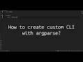 How to create custom CLI with argparse Unlock Custom Command-Line Interfaces in Python