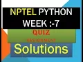 NPTEL python assignment solution week 7 NPTEL quiz assignment week 7