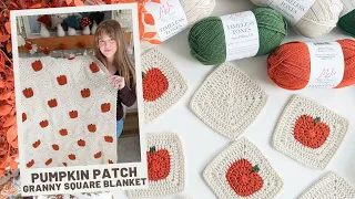 Crochet Pumpkin Patch Granny Square Blanket | Cozy Fall Crochet Tutorial