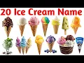 20 Colorful Ice Cream Flavors Ice Cream Names in Hindi English Kids Sweet Learning