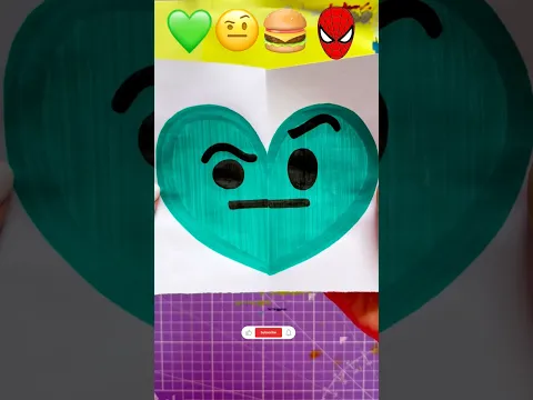 Satisfying Art 💚🤨🍔 #shorts #youtubeshorts#drawing #art #emojichallenge #emojis #viral #trending