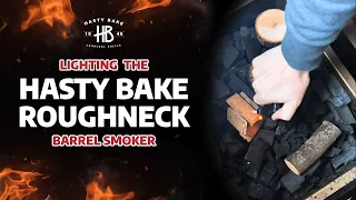 Lighting the Hasty Bake Roughneck Barrel Smoker