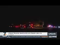 Missouri Highway Patrol investigate a huge crash involving four semi-trucks on I-44