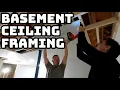 BASEMENT drywall CEILING No UGLY drop ceiling How to FRAME a BASEMENT ceiling
