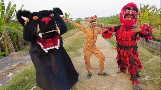 Macan tersesat jadi teman nya Buto merah dan barongan hitam