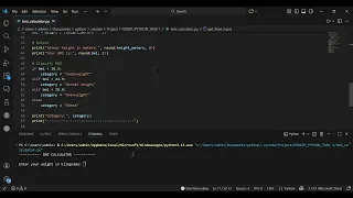 OIBSIP Python Task 1 - BMI Calculator Oasis Infobyte Internship Project Python Beginner Project