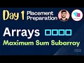 Arrays - Maximum Sum Subarray in telugu DSA in Telugu Vamsi Bhavani