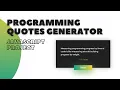 Programming Quotes Generator JavaScript Project