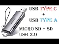 Micro SD Card Reader USB 3 0 Type C And Type A UGREEN UNBOXING AND DEMO