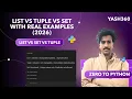 Python Day 3 List vs Tuple vs Set Explained with Real Examples 2026