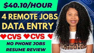 40 Remote Jobs Data Entry Jobs Work From Home with CVS Jobs Non Phone - Resume Tips