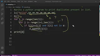 Python Interview Questions and Answers Logical Questions in Python Printing Duplicates in List