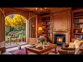 Download Lagu Tranquil Autumn Reading Haven 🍁 | Golden Hour Glow, Violin Music \u0026 Fireplace Warmth
