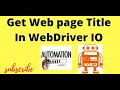 How to Get Web Page Title in web Driver IO WebDriverIO Tutorials For beginners