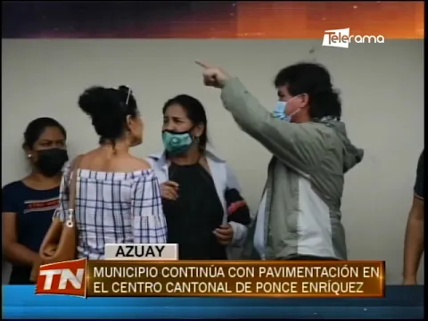 Municipio continúa con pavimentación en el centro cantonal de Ponce Enríquez