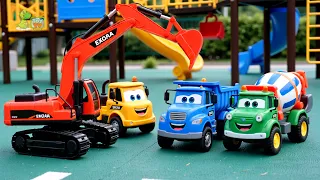 Construction Trucks Find Their Colors! 🌈 Magical Playground Adventure for Kids_엘린