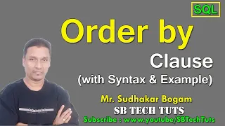 Order by in sql Order by clause in SQL with Syntax and Example DBMS SQL Queries