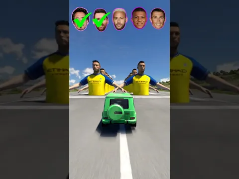 🚘CR7 vs Messi vs Ishowspeed with Tony Stark🔥#beamngdrive