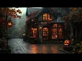 Download Lagu Pumpkin Halloween Café Shop on Rainy Night | Dark Academia Piano \u0026 Autumn Ambience for Studying