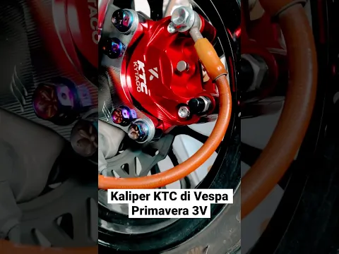 Download MP3 Kere hore versi pengereman di Vespa Primavera. Kaliper rem KTC, bracket kaliper Luigy, disc TDR.