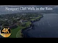 Newport RI 4K Virtual Walk Nature Sounds The ENTIRE Cliff Walk in the Rain No Talking No Music
