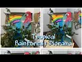 How to make tropical rainforest diorama rainforest model in shoebox 3D style diy paper craft macaw