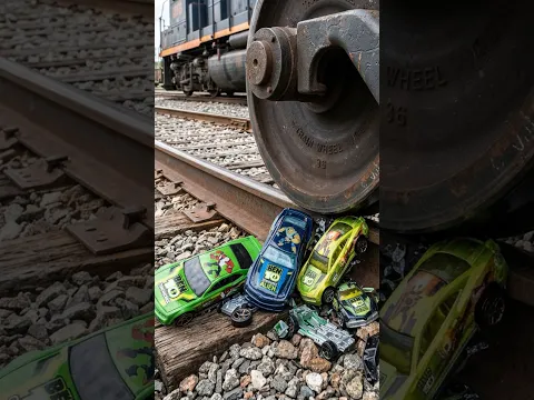 π Train Crushes Ben 10 Toy Cars ππ₯ | Ultimate Toy Car Destruction | Satisfying Slow Motion
