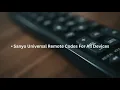 Sanyo Universal Remote Codes Programming Guide